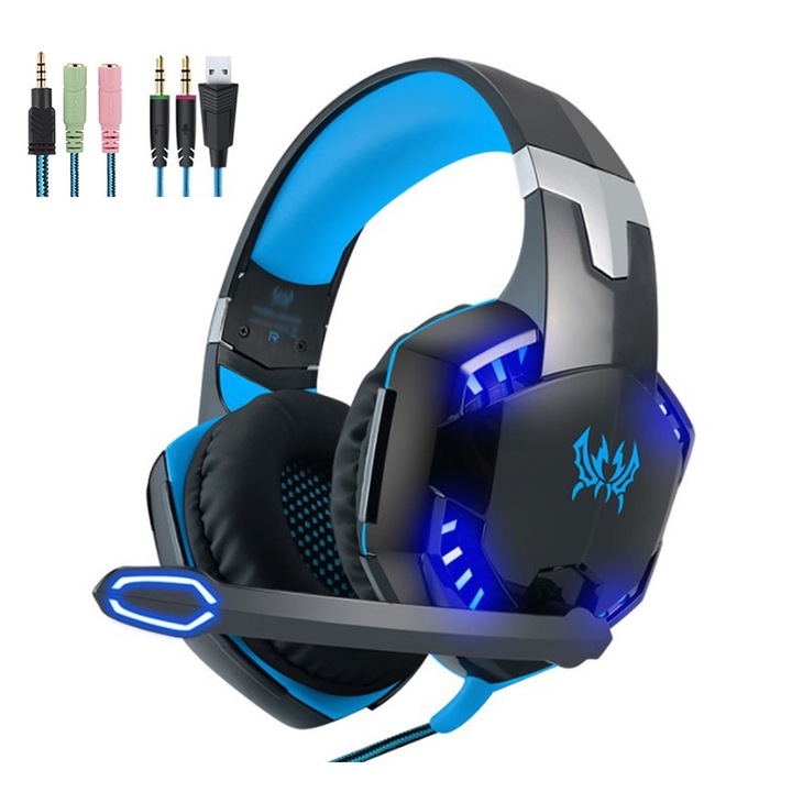 Vezetékes PC fejhallgató, gaming, fekete, kompakt