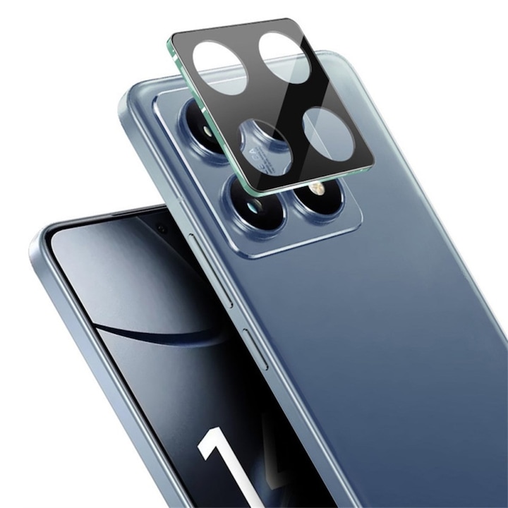 Защитно фолио за камера, съвместимо с Xiaomi 14T Pro, пълно стъкло на камерата, закалено стъкло, черно-прозрачно