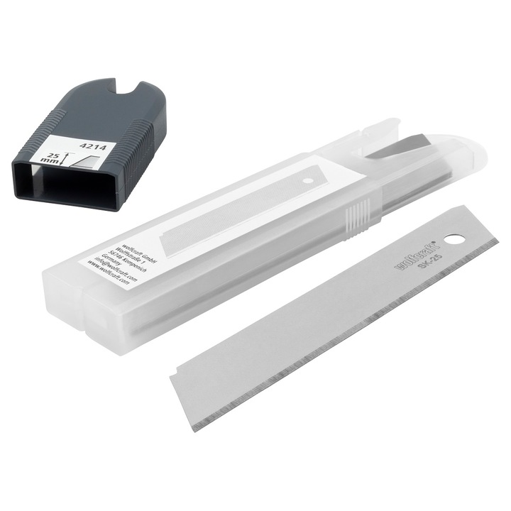 Set 5 lame 25mm Wolfcraft, pentru cutite cu segment, fara rupere, pentru materiale izolante