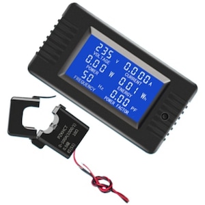 Panelmetru combinat V; A; W; Wh 260V 100A, Durabil si robust, usor de instalat, alarma de supraincarcare, stocare automata, control al iluminarii de fundal, ecran LCD, culoare neagra