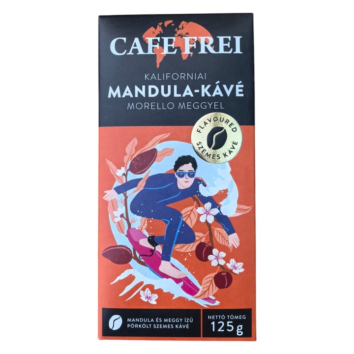 Cafea boabe cu migdale californiene si visine Morello 125g Cafe Frei