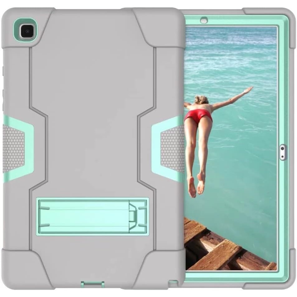 Husa pentru tableta, Samsung Galaxy Tab A 10.1", pancerna, cu suport, gri