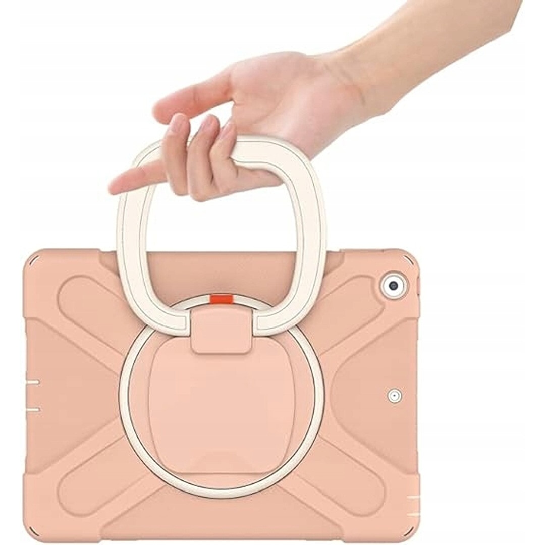 Husa tableta cu suport rotativ pentru iPad Air 2/Air/Pro 9.7", roz, 3 straturi