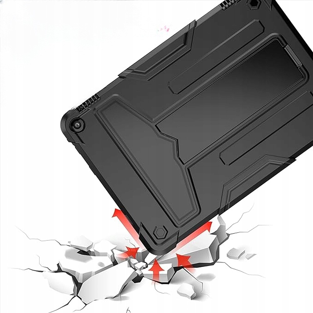 Husa pentru tableta cu suport, compatibil cu Amazon Fire HD 10, silicon, plastic, negru