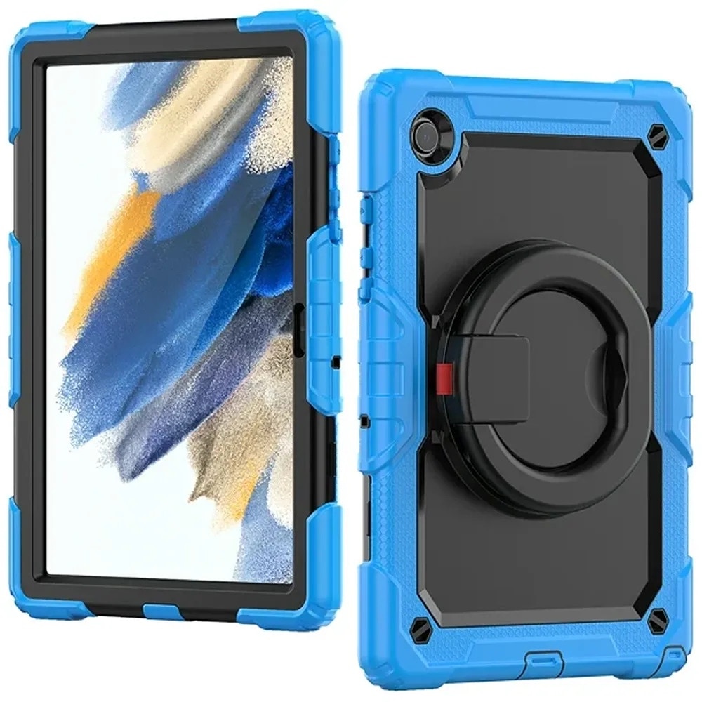 Husa pentru Samsung Galaxy Tab A8 cu suport rotativ, 10.5", 3 straturi, albastru