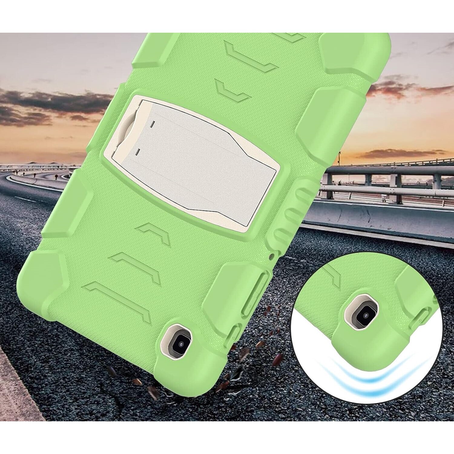 Husa pentru Samsung Galaxy Tab A8 cu Suport, 10,5", Verde, 3 Piese