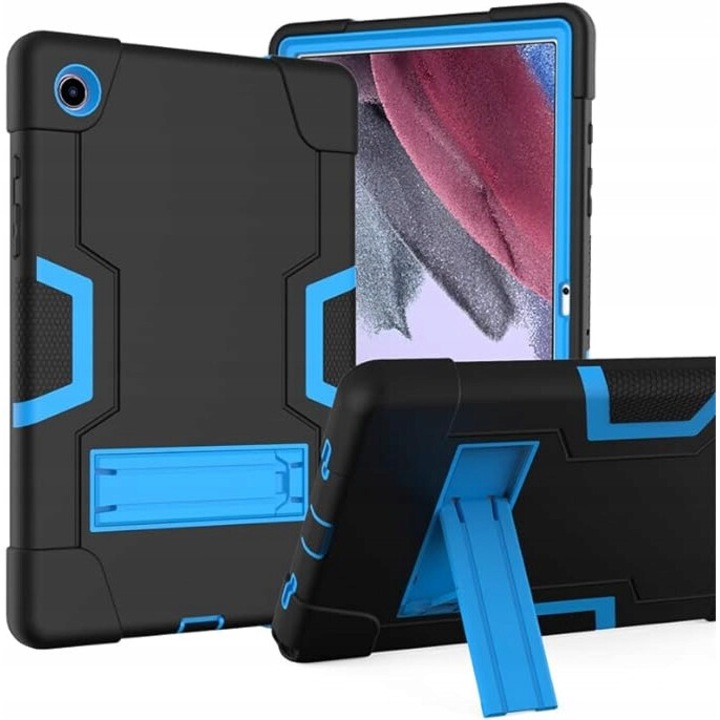 Husa pentru tableta, Samsung Galaxy Tab A 8.4", cu suport, negru/albastru