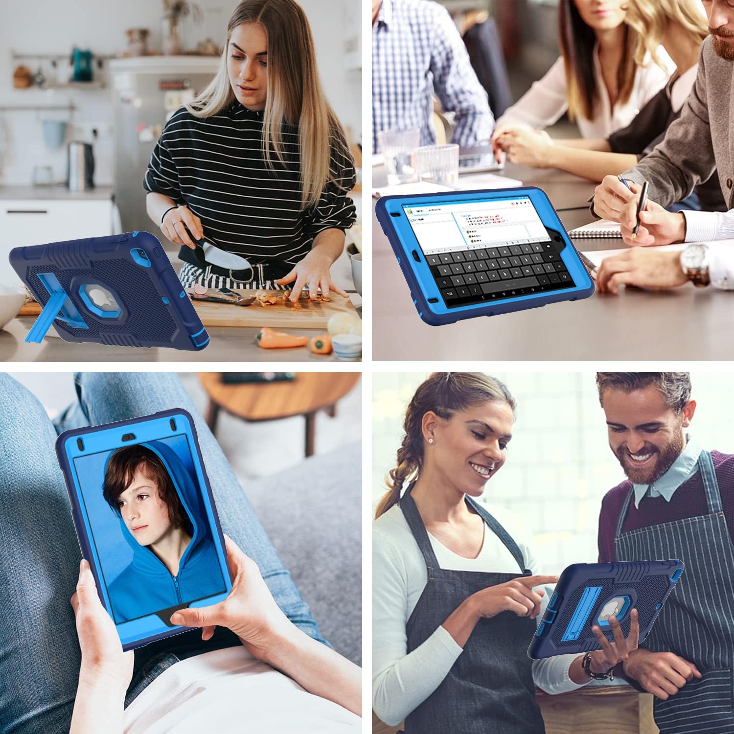 Husa tableta cu suport pentru iPad 6/5 9.7", albastru