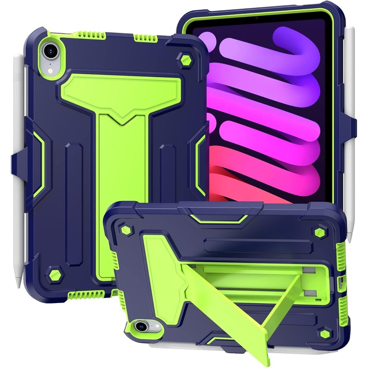 Husa pentru tableta, iPad Mini 6 8.3", cu suport, granat, 3 piese