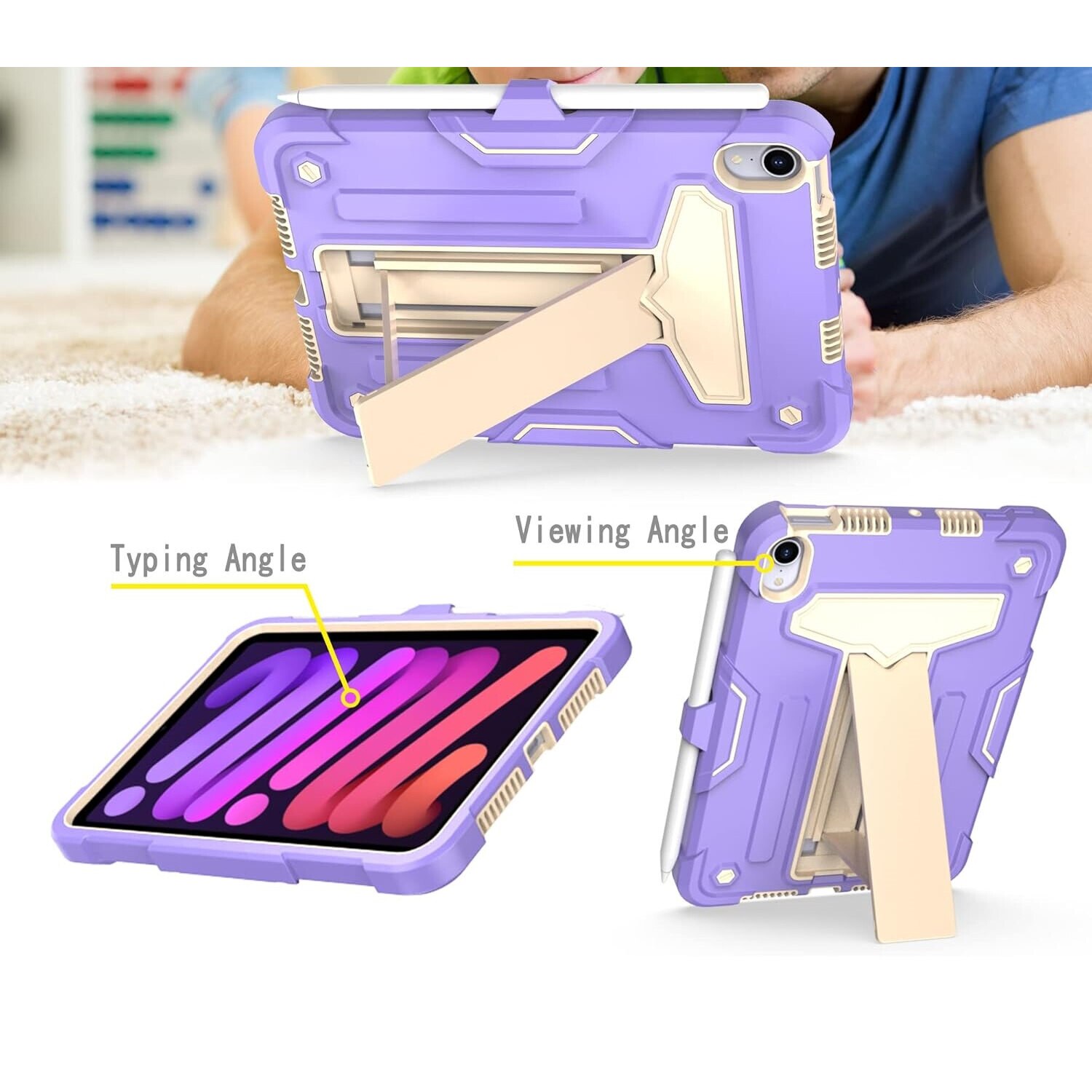 Husa pentru iPad Mini 6 8.3" cu suport, violet