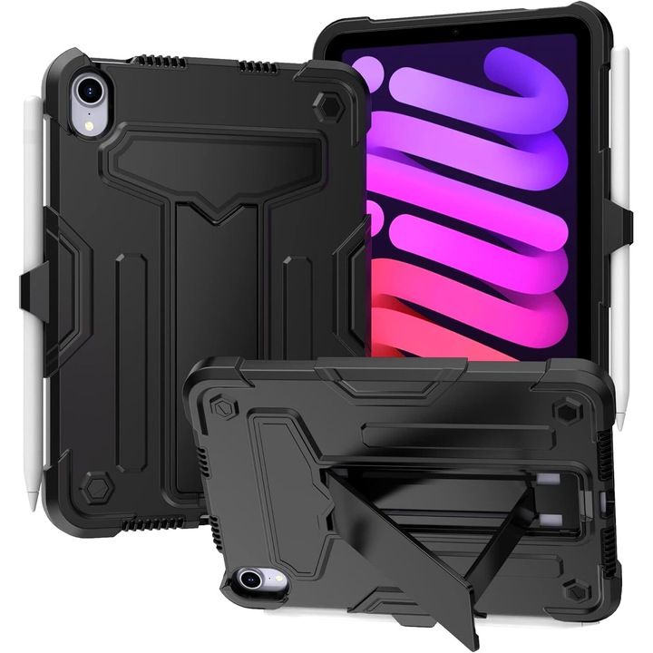 Husa pentru iPad Mini 6 8.3", cu suport, Negru