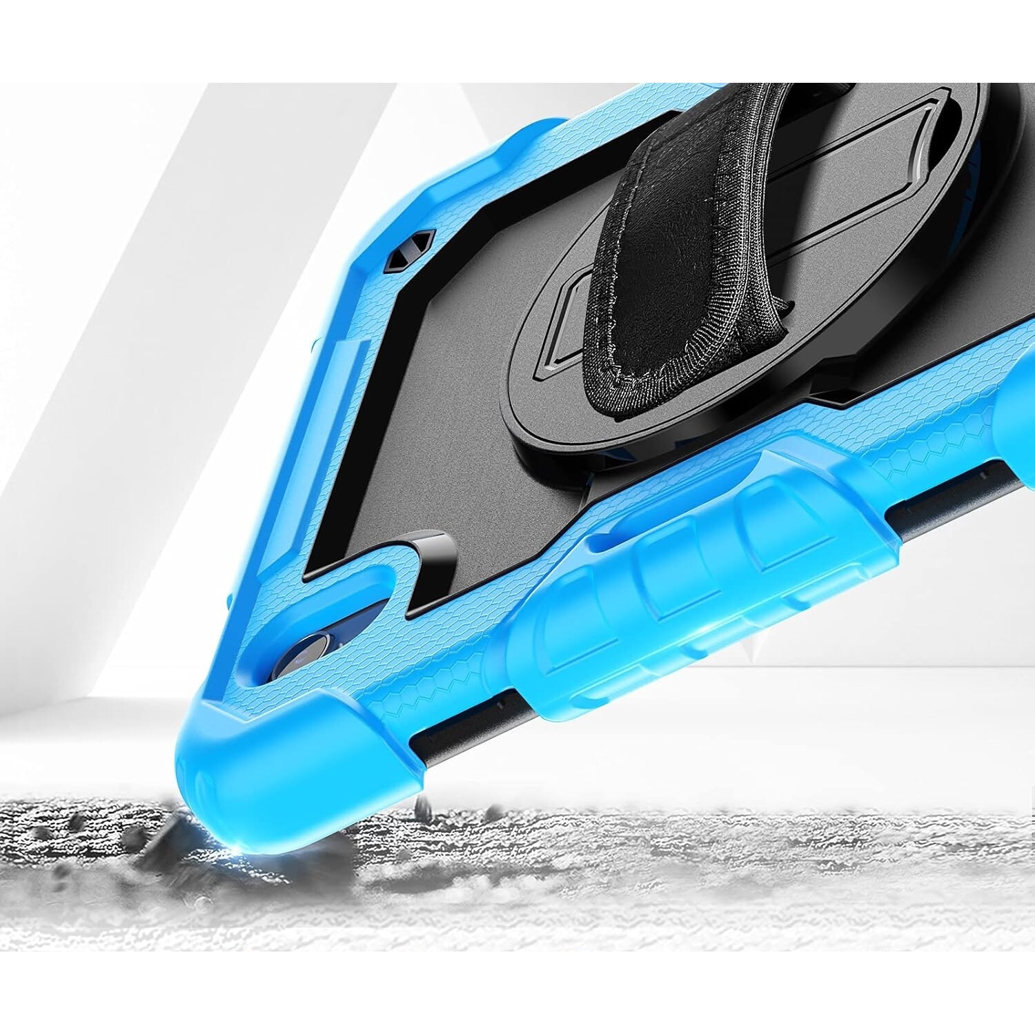 Husa pentru iPad Mini 6 8.3", 3 straturi, suport rotativ, albastru