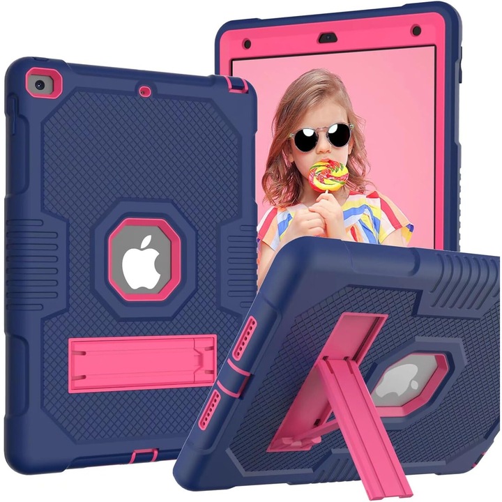 Husa pentru iPad 6/5 9.7" cu Suport, Granat, 3 Piese