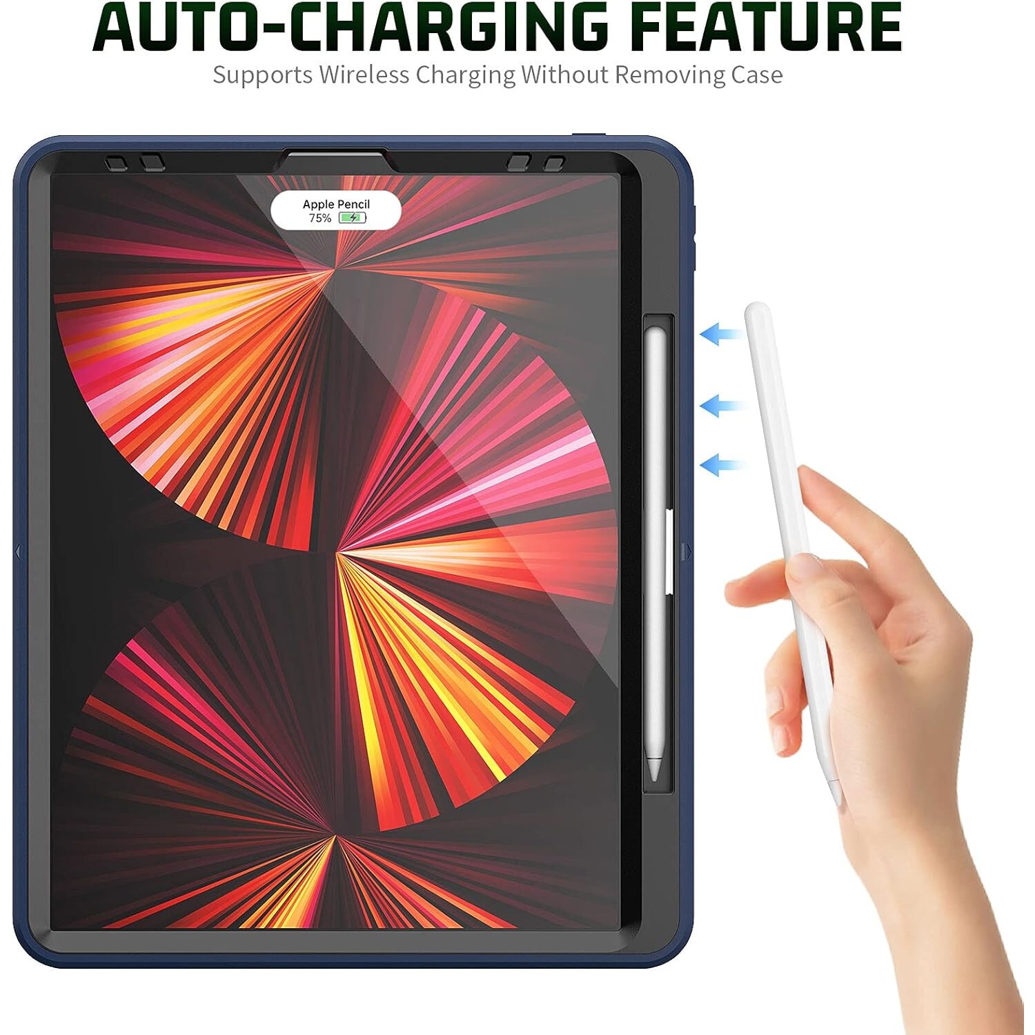 Husa tableta iPad Pro 12.9", 3 straturi, suport rotativ, culoare granat, cu curea ajustabila