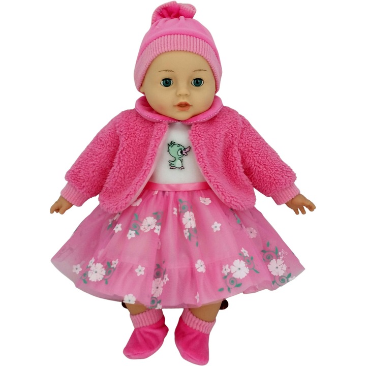 Lala Bobas MARIOTOYS, 45cm, vorbeste, canta, ochi care se inchid, cu suzeta