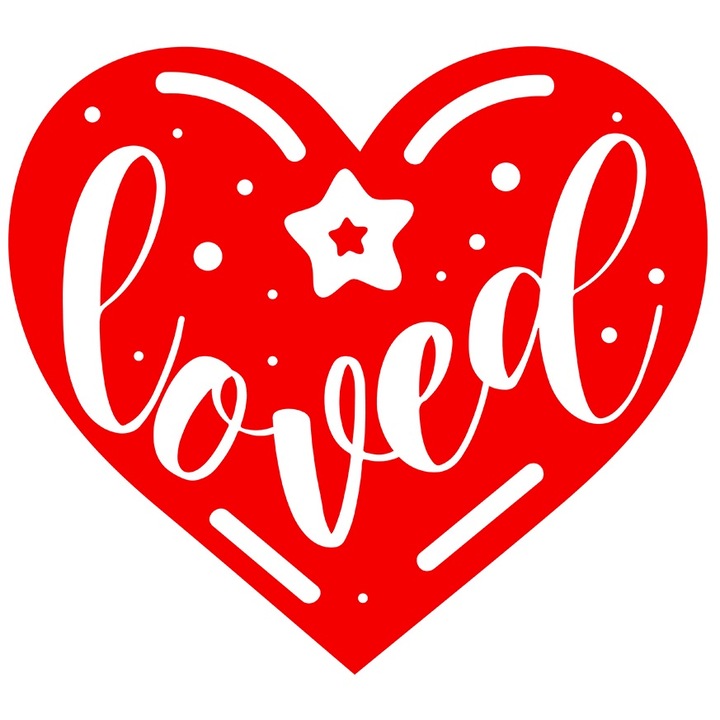 Sticker Exterior cu o inimioara si o steluta pentru persoanele indragostite - iubite, Vinyl Rosu, 25 cm