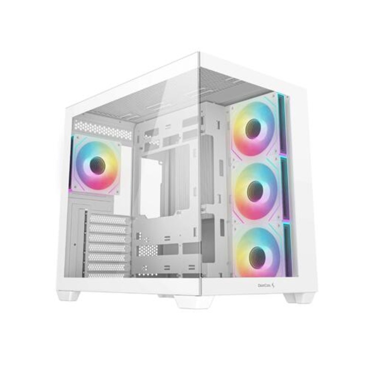 Кутия за компютър, DeepCool CG530 4F, 4 ARGB Fans, Case ATX, Бял цвят