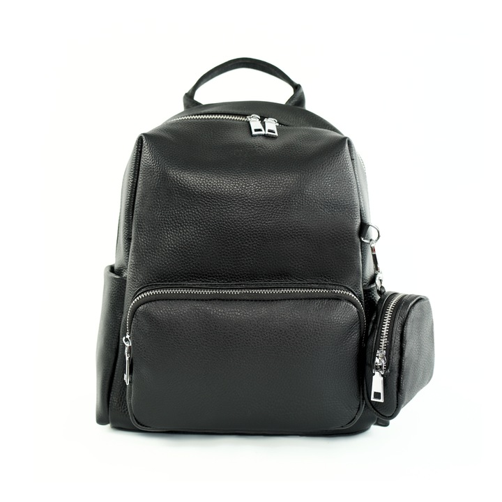 Дамска кожена раница Solier FV06 Belle черна