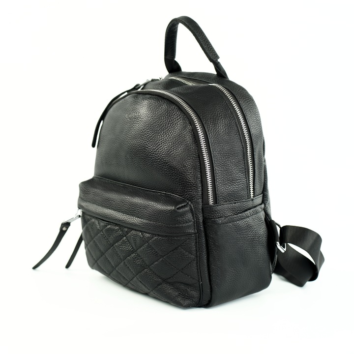 Дамска кожена раница Solier FV08 Lume черна