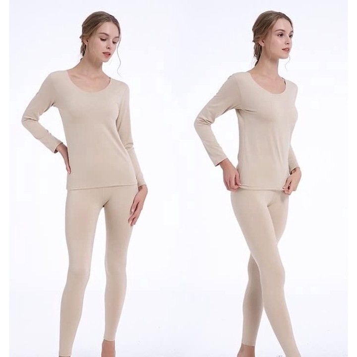 Női termál alsónemű szett télire, síelésre alkalmas, L-es méret, bőrszín