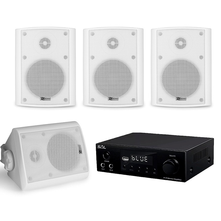 Аудио система за търговско помещение, SAL, BTA 250, Bluetooth, USB, Комплект 4 колони