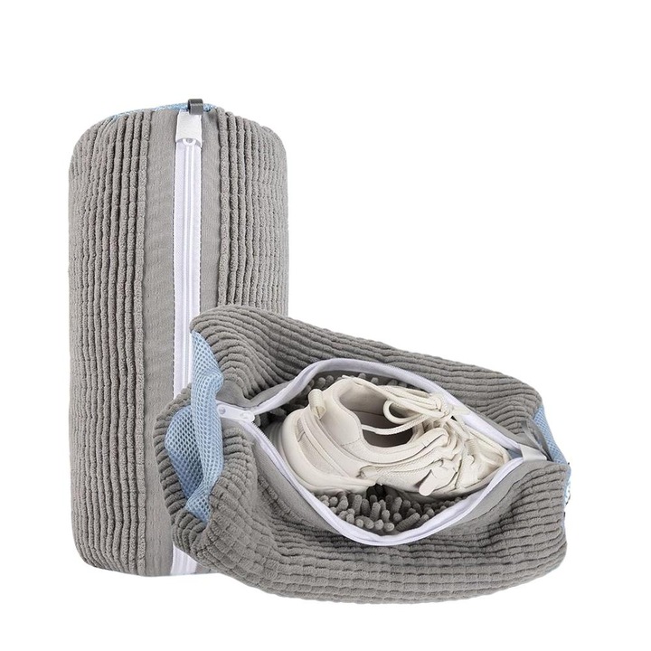 Комплект от 2 чанти за пране на обувки, дълбоко почистване, сиви, универсален размер