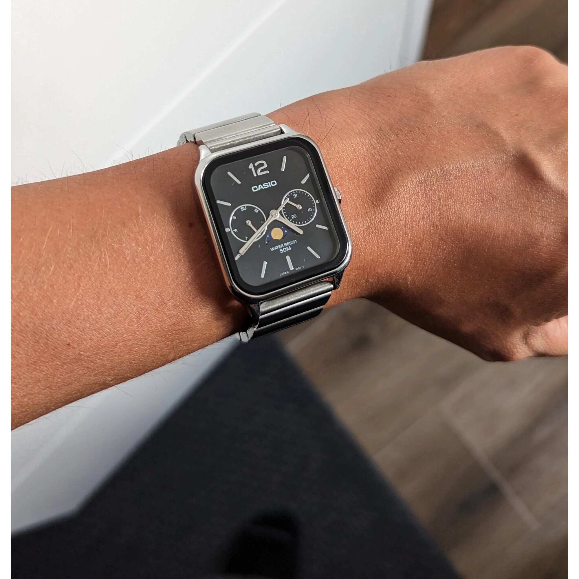 CASIO　MTP-M305D-1A Ceas pentru barbati Casio MTP-M305D-1A, curea argintie din otel