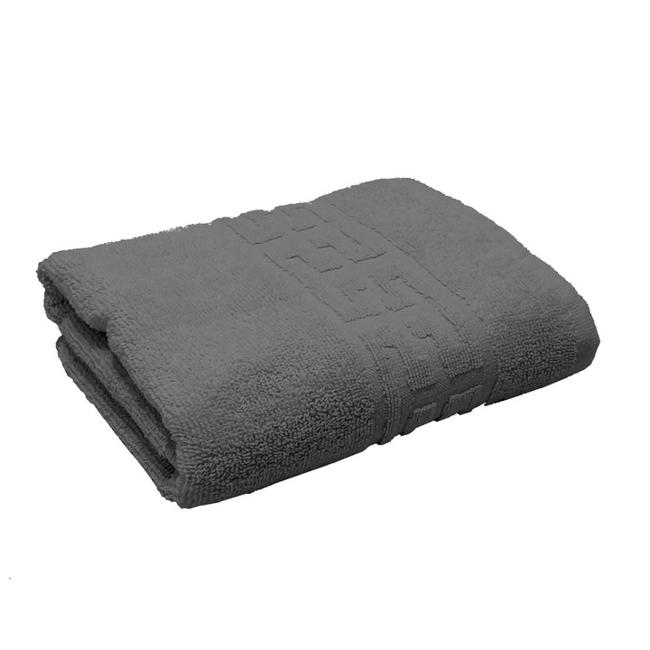 Kéztörlő 30x50 cm 100% pamut görög szegély 500 gramm/nm, szürke