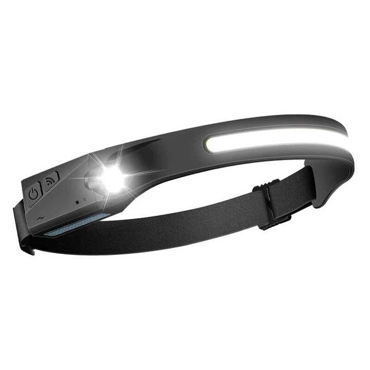 Lanterna frontala Denver SSH-50, 300 lm COB, 120 lm XPE, acumulator 1200 mAh, rezistenta la apa IPX4