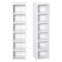 Biblioteca Raft Homcom, Set din 2 Piese cu 12 Rafturi din Lemn, 21x19,2x88,3 cm, Alb