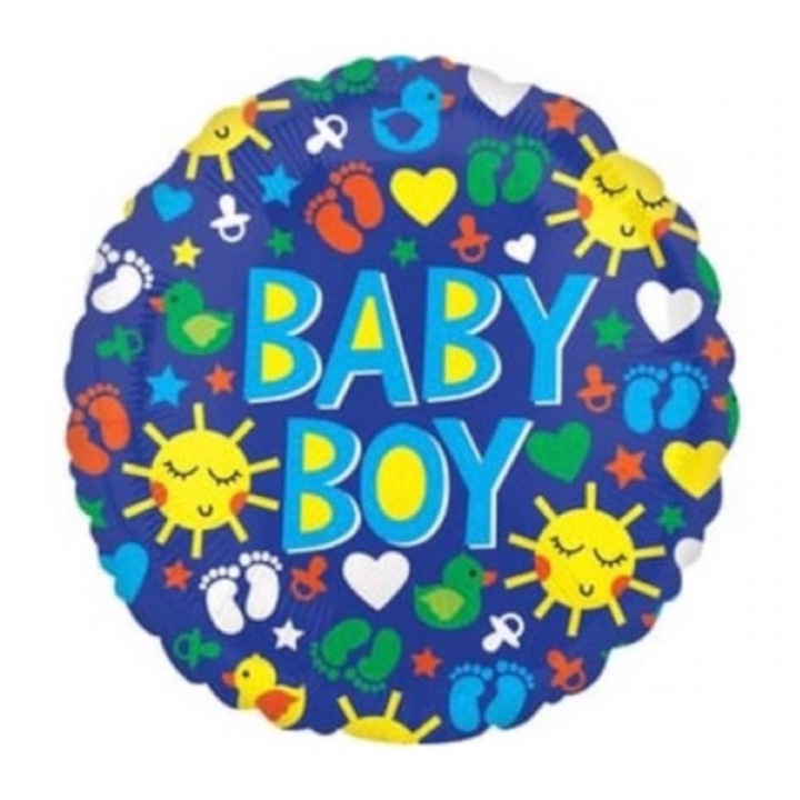 Kisfiú kerek fólia lufi
