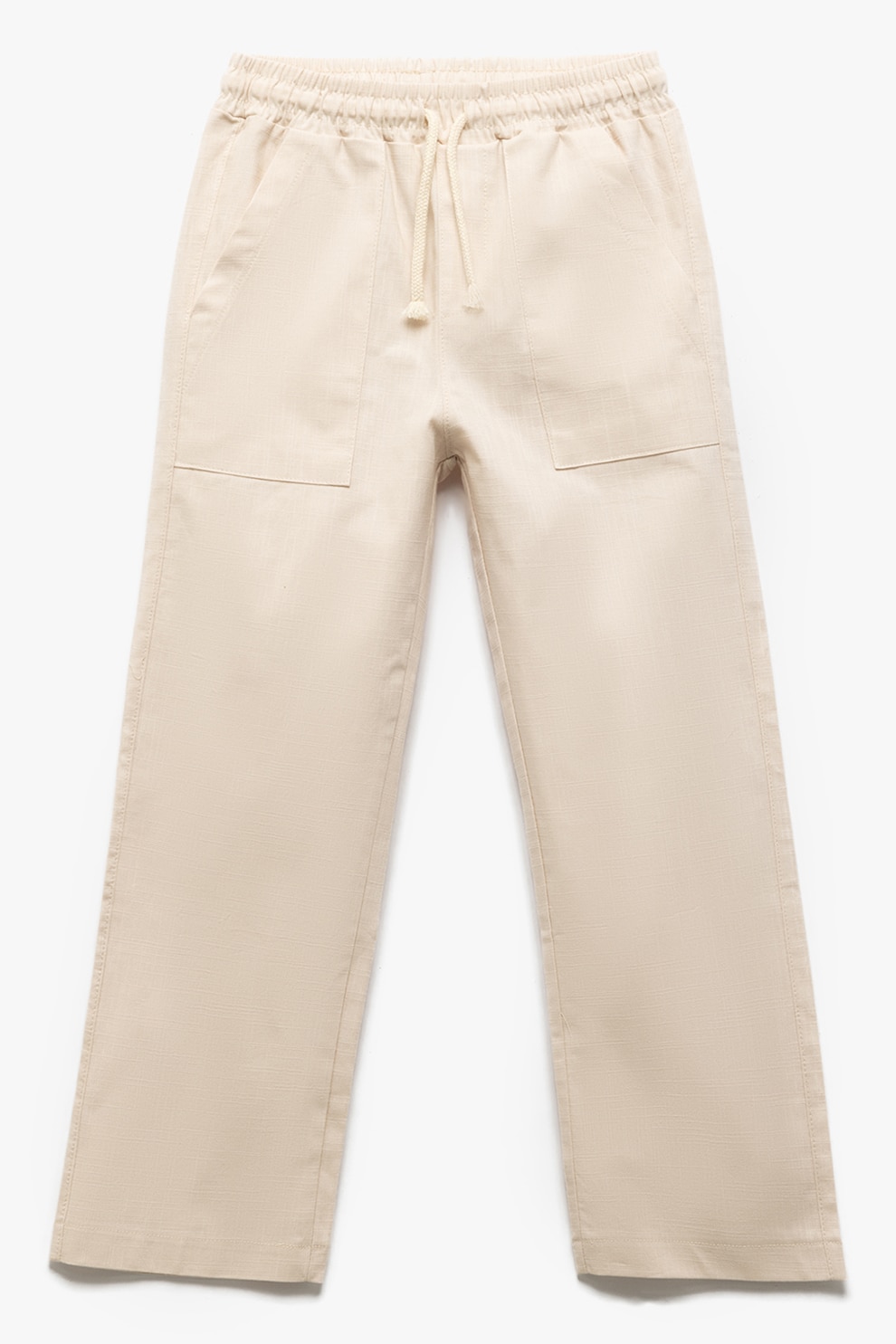 KOTON, Pantaloni ampli cu snur, Alb fildes, 146-152 CM