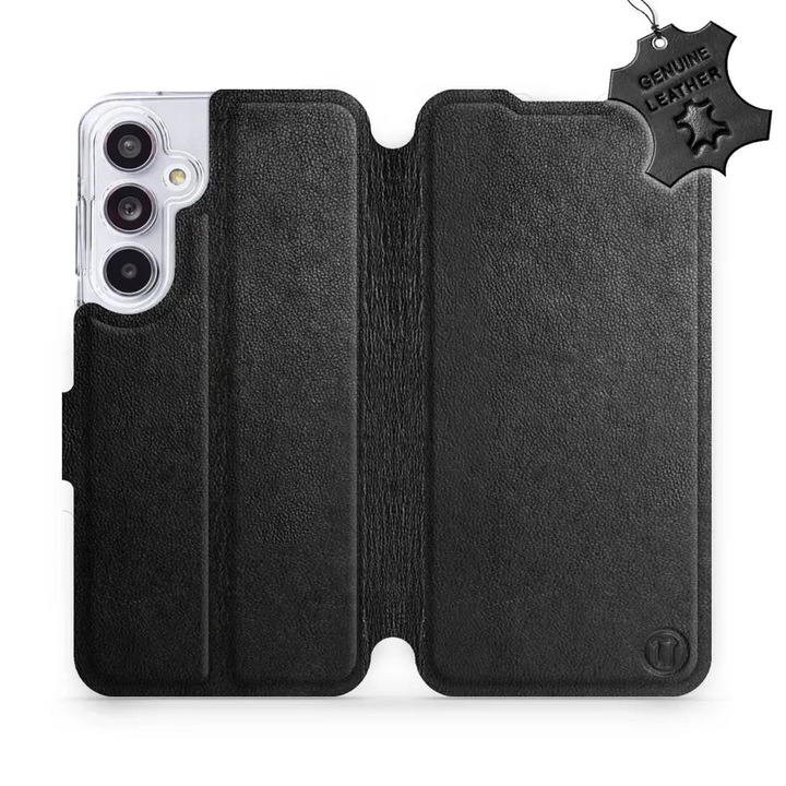 Tok, Mobiwear - Leather - L_BLS kompatibilis Samsung Galaxy A55 5G, Fekete