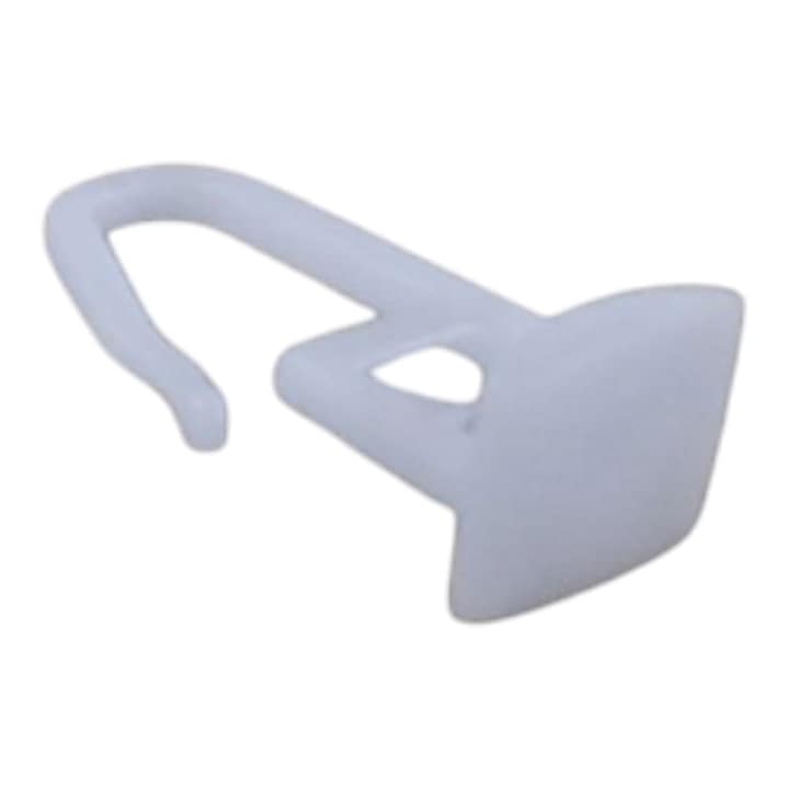 Set 20 carlige plastic albe cu talpa patrata pentru sinele PVC