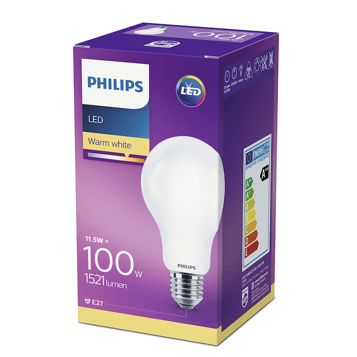 Philips-LED-izzó 11,5W A67 E27 100W kiváltására, meleg fehér