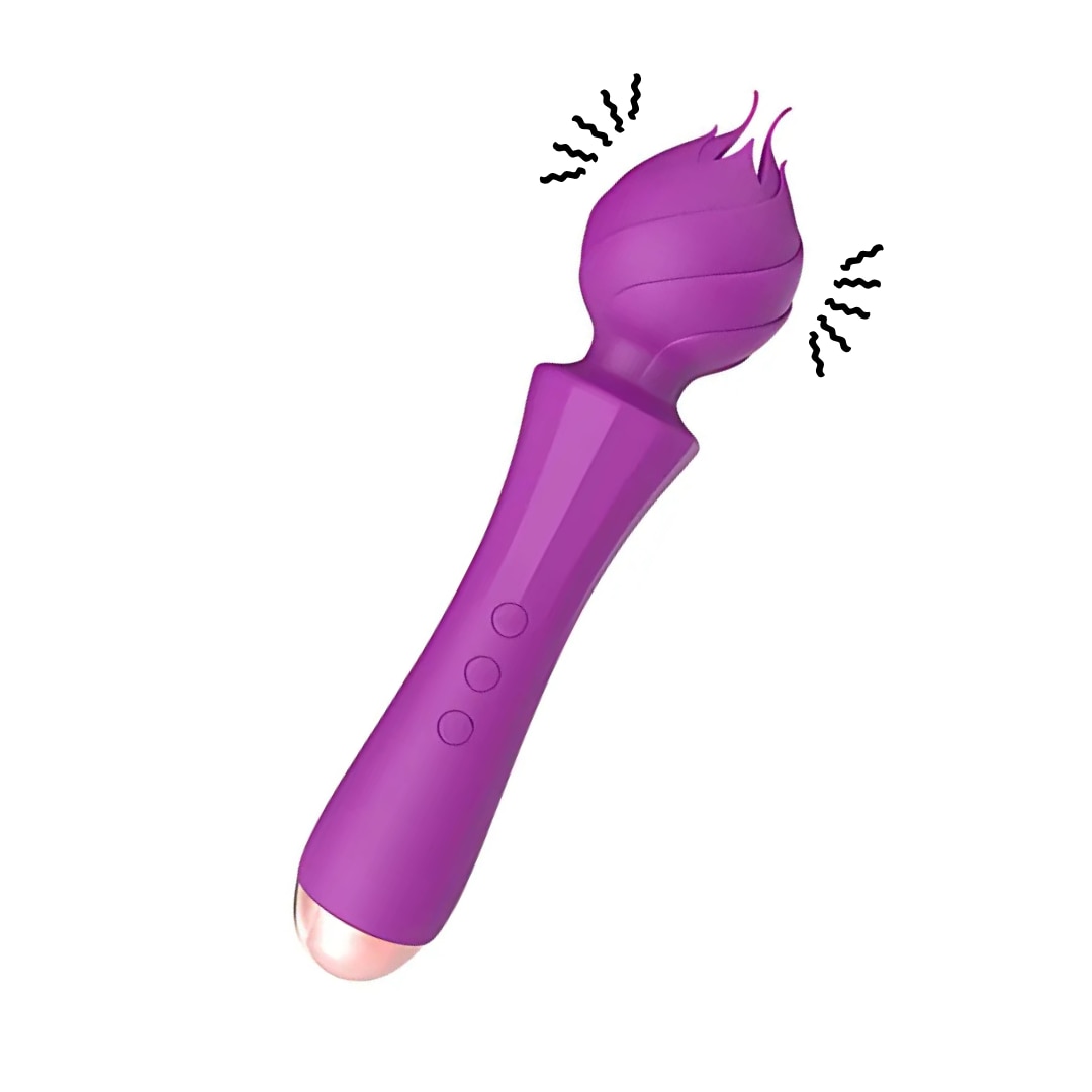 Vibrator Tip Bagheta Thalia Macvi® Imbracat in Silicon, Stimulare Externa  Intensa, Design Ergonomic, Vibratii Puternice, Incarcare USB, Culoare Mov