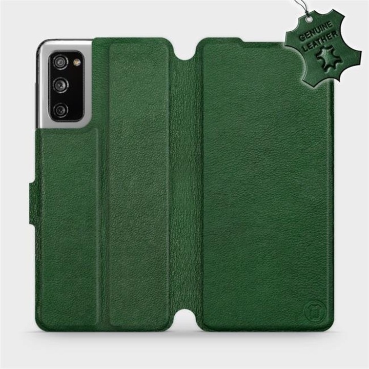 Husa, piele naturala, MobiWear, pentru Samsung Galaxy S20 FE, verde, suport integrat