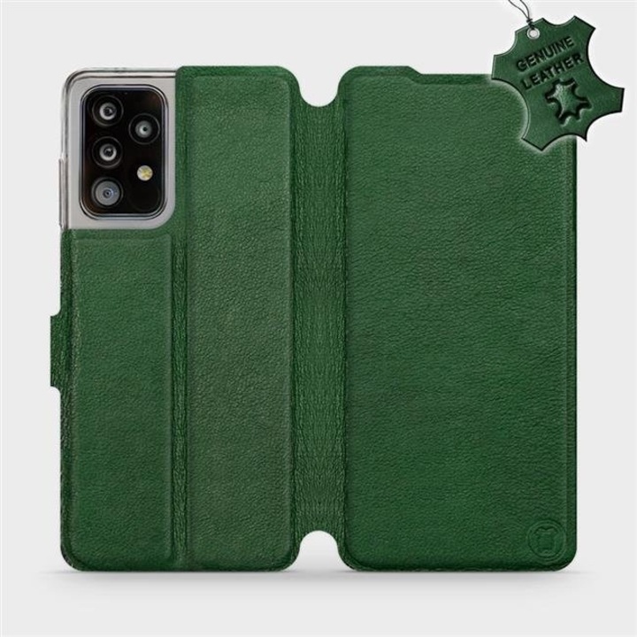 Husa, piele naturala, Mobiwear, pentru Samsung Galaxy A52 5G / A52s 5G, verde, suport integrat