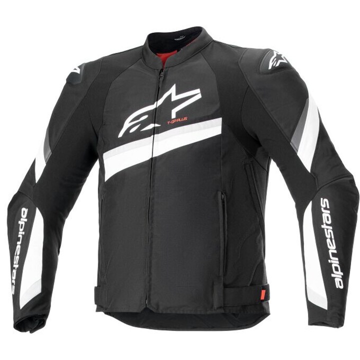 Мотоциклетно яке Alpinestars T-GP Plus R V4, черно/бяло, размер L, защита за рамене и лакти, вентилирано