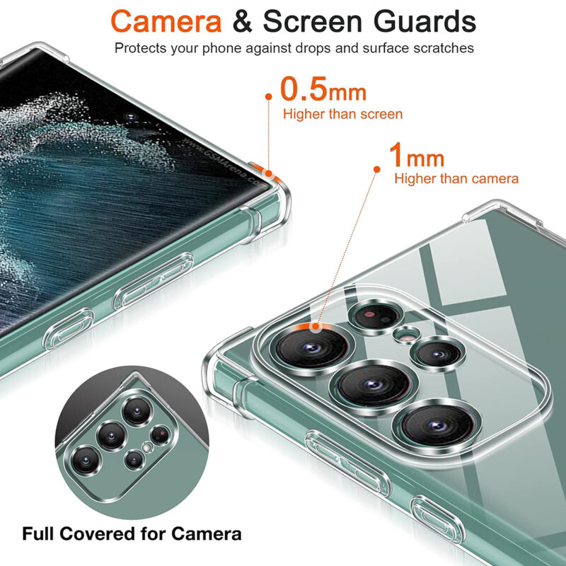 BestCase® Husa Pentru Samsung Galaxy S25 Ultra, Anti Shock 1.5MM, Protectie camera si ecran, Transparent