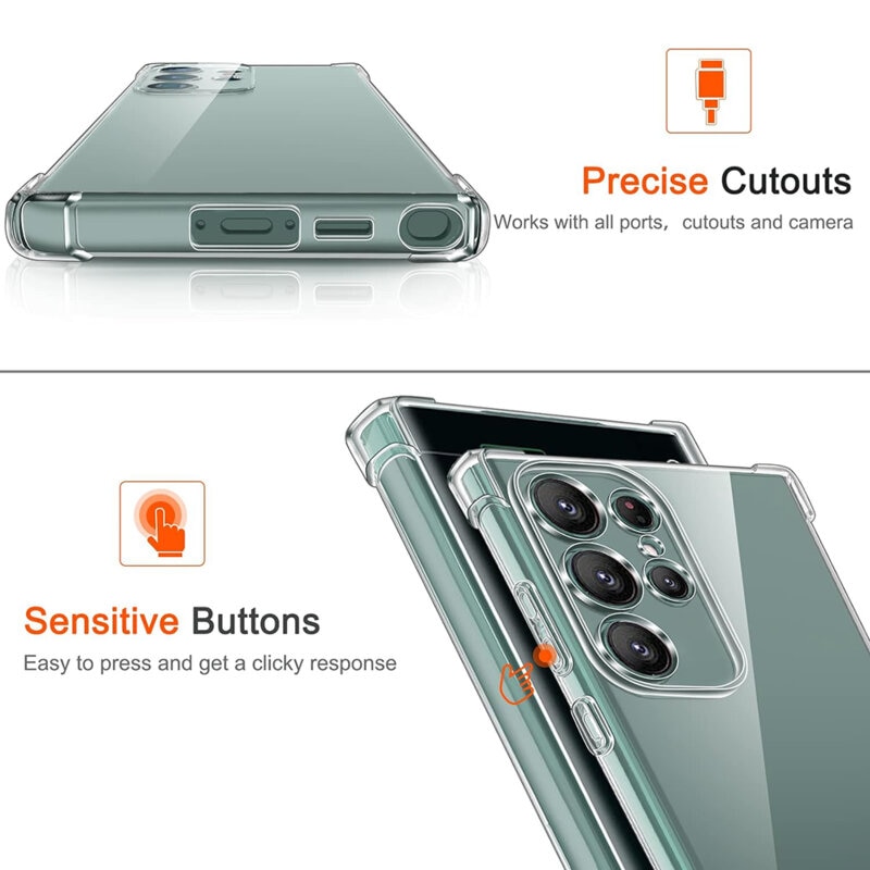 BestCase® Husa Pentru Samsung Galaxy S25 Ultra, Anti Shock 1.5MM, Protectie camera si ecran, Transparent