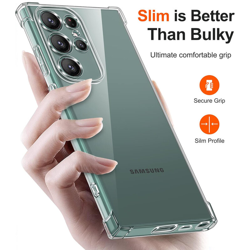 BestCase® Husa Pentru Samsung Galaxy S25 Ultra, Anti Shock 1.5MM, Protectie camera si ecran, Transparent