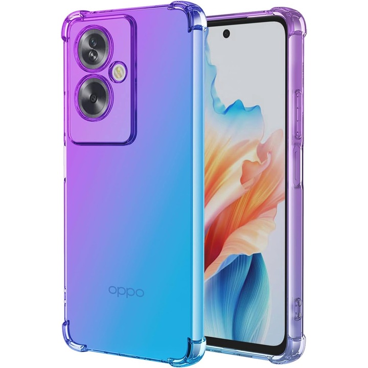 Intelli® Защитен калъф, съвместим с OPPO A79 5G, от силиконов гел, Ъгли против удар, Защита на камерата, Тънък, Прозрачен