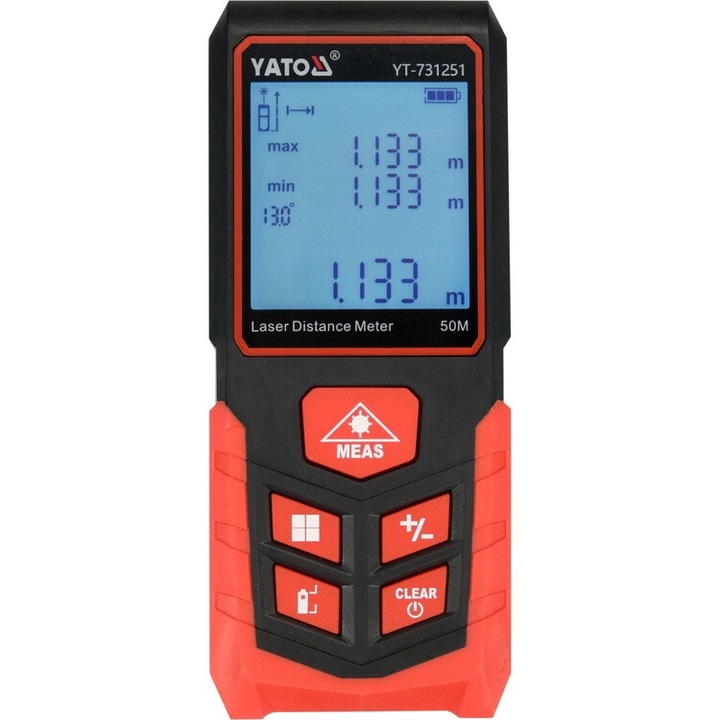 YATO Telemetru laser, domeniu de masurare 50 m, precizie de masurare 2 mm