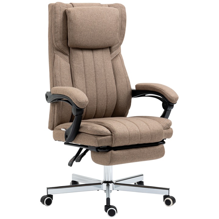 Vinsetto irodai szék 6 pontos masszázzsal, állítható magasságú 105-113 cm, barna színű, méretei 65x61x105-113 cm