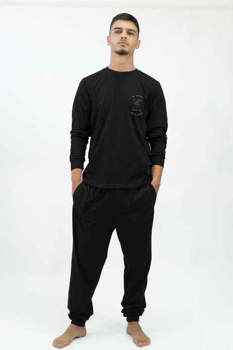 Férfi pizsama "do things" felirattal, Mintás