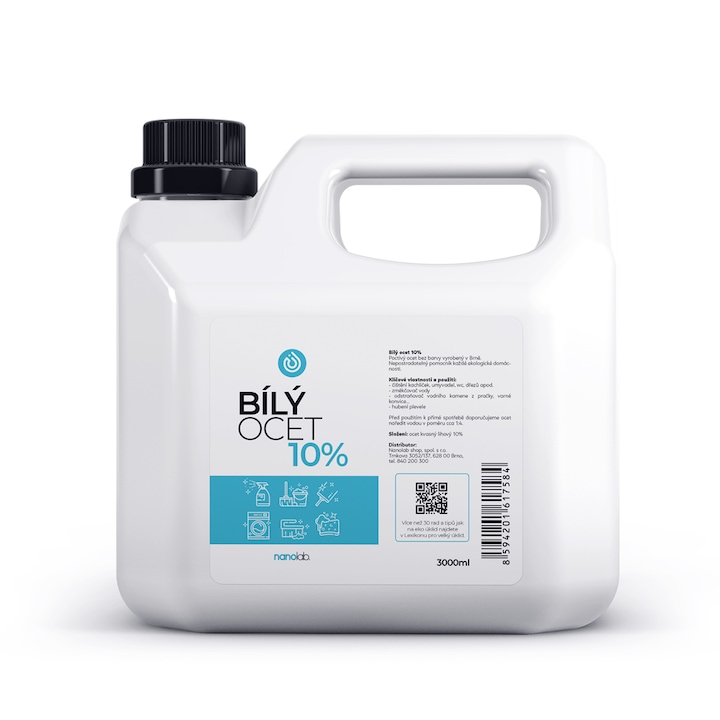 Otet alb 10% Nanolab, 3L, ecologic, curatare eficienta, fara culoare