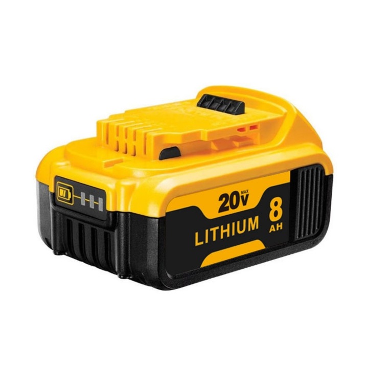 Acumulator Li-Ion 18V, 8000mAh, compatibil cu unelte electrice DEWALT, culoare negru/galben