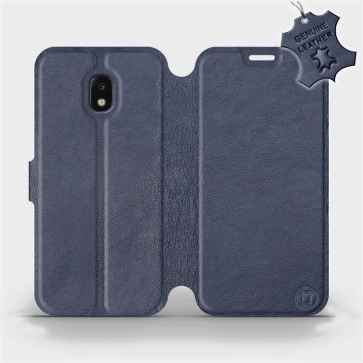 Husa, piele naturala, MobiWear, pentru Samsung Galaxy J3 2017, albastru, cu suport si inchidere magnetica