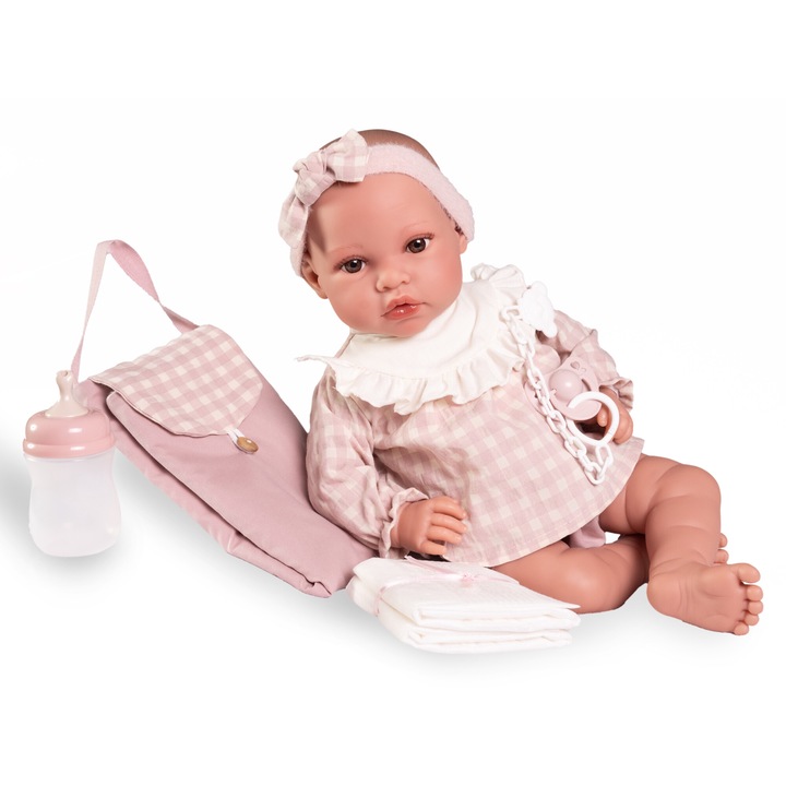 Papusa, Antonio Juan, 40 cm, set cu accesorii, roz